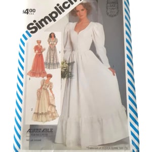 1980s Vintage Braut / Brautjungfer Kleid Schnittmuster von Gunne Sax Frauen Größe 12 UNCUT Einfachheit 5879