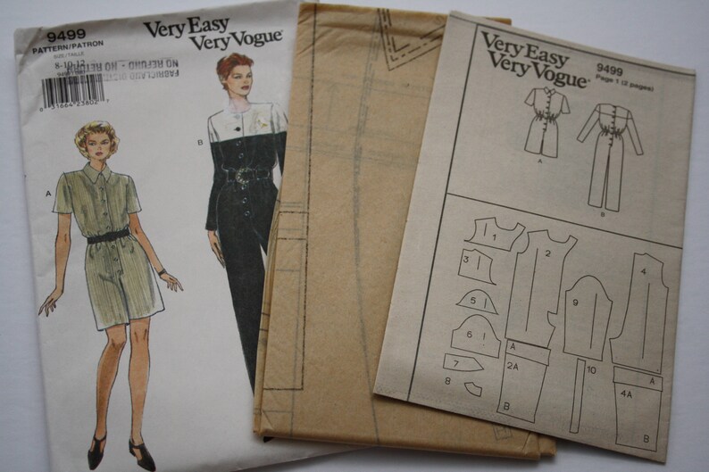 loose fitting jumpsuit shorts or pants pattern Jumpsuit Women/'s Size 8 10 12 Buttoned Front Dressy UNCUT Very Easy Very Vogue 9499