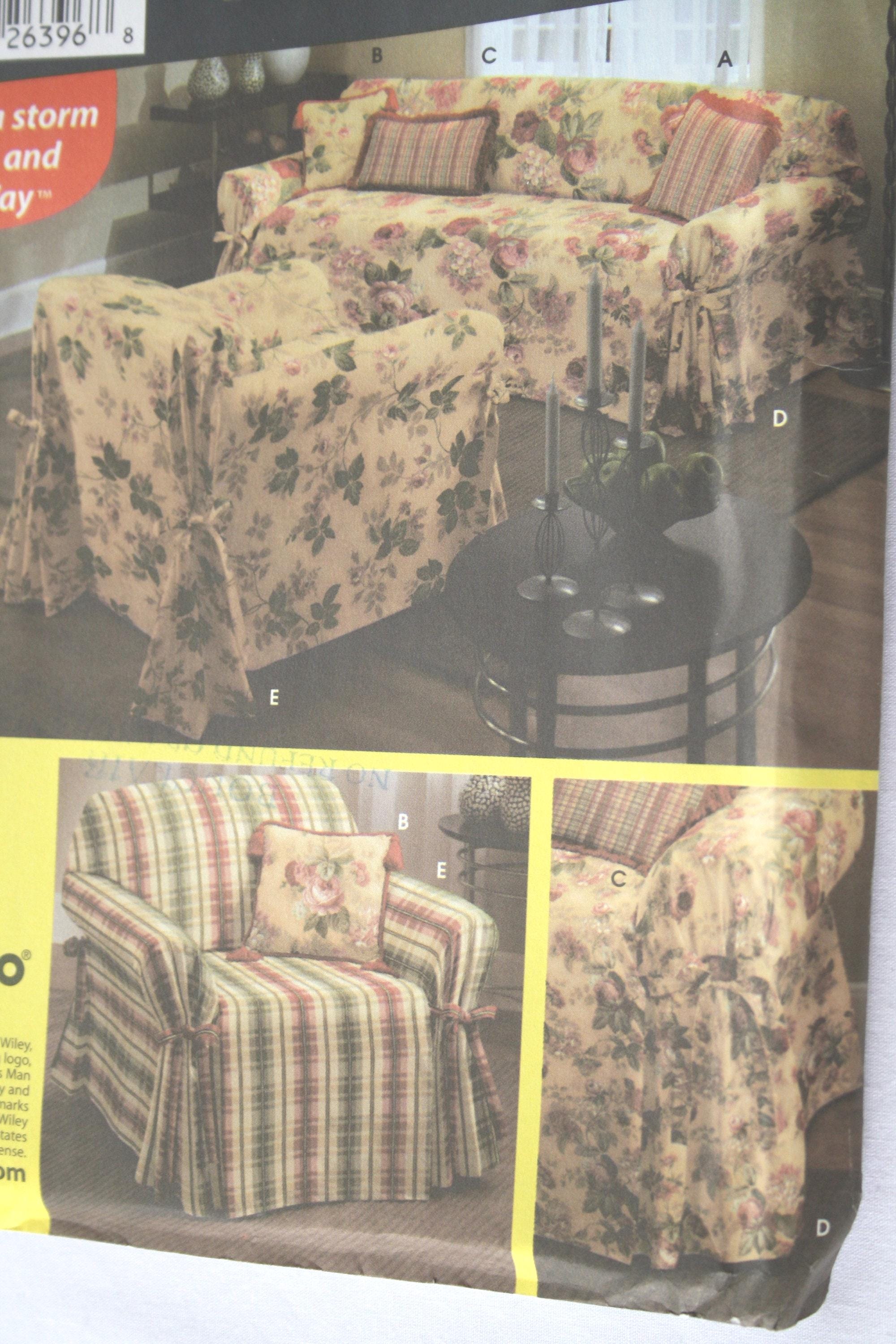 Slip Cover Sewing Patterns DIY Covers for Sofa Couch Chairs and Pillows ...