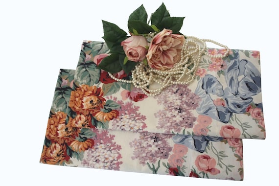 RALPH Lauren Allison Roses Floral Pillowcases, 100% cotton bed pillow covers, made in the USA, includes 2
