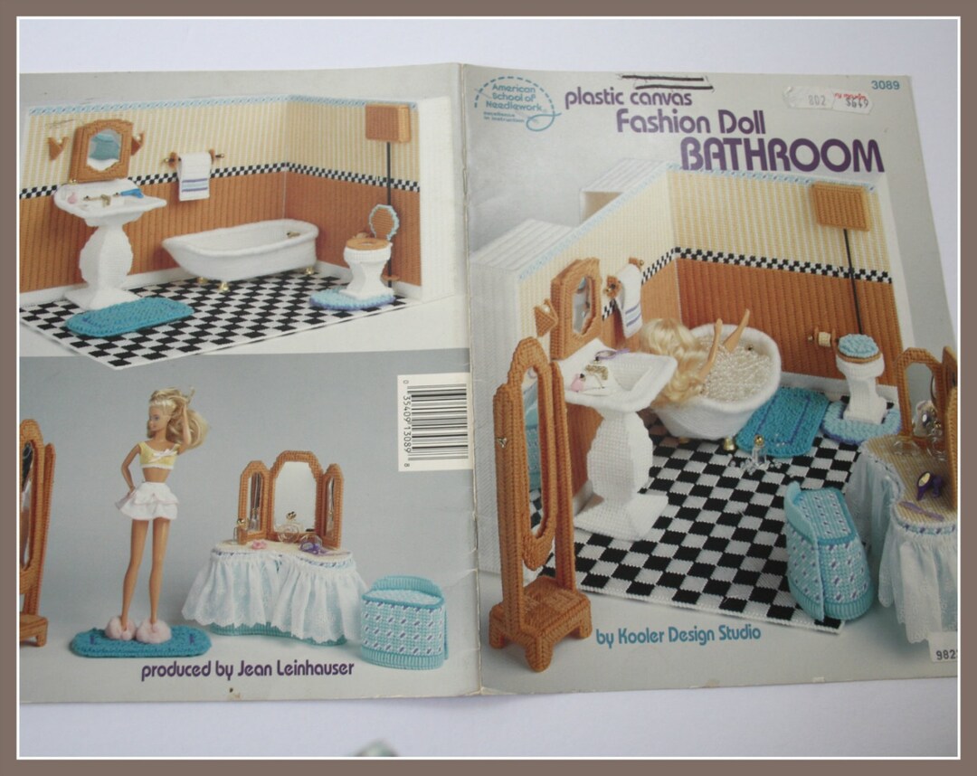 Plastic Canvas BATHROOM Patterns for Fashion Doll /barbie Etsy