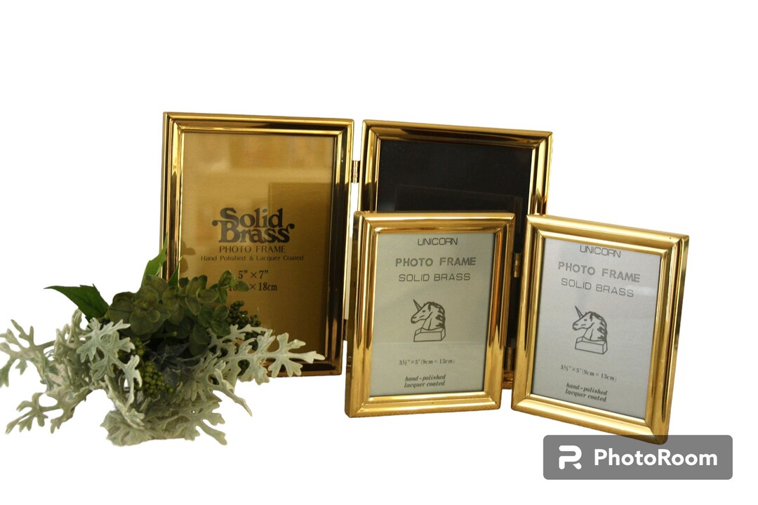 Brass Photo Frames 2 Sets of 2 Incl (4 FRAMES) Unused Vintage 5x7