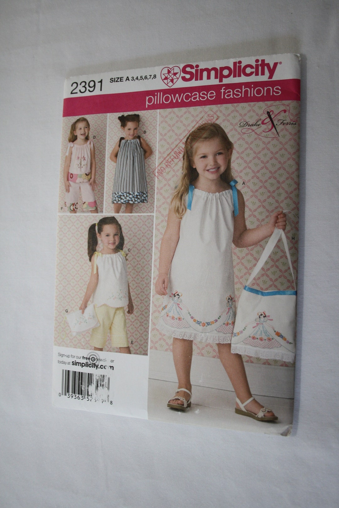 Pillowcase DRESS Patterns Girl's Size 3 8 Dress, Top, Pants, Bag UNCUT ...