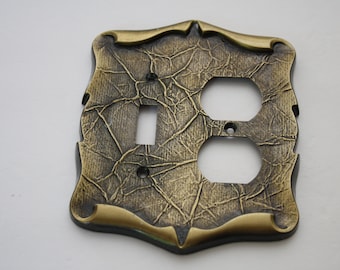 Metal SWITCH PLATE With SCREWS Amerock, Carriage House Light Switchplate and Receptacle Cover Wall plate Hardware, antique gold tone