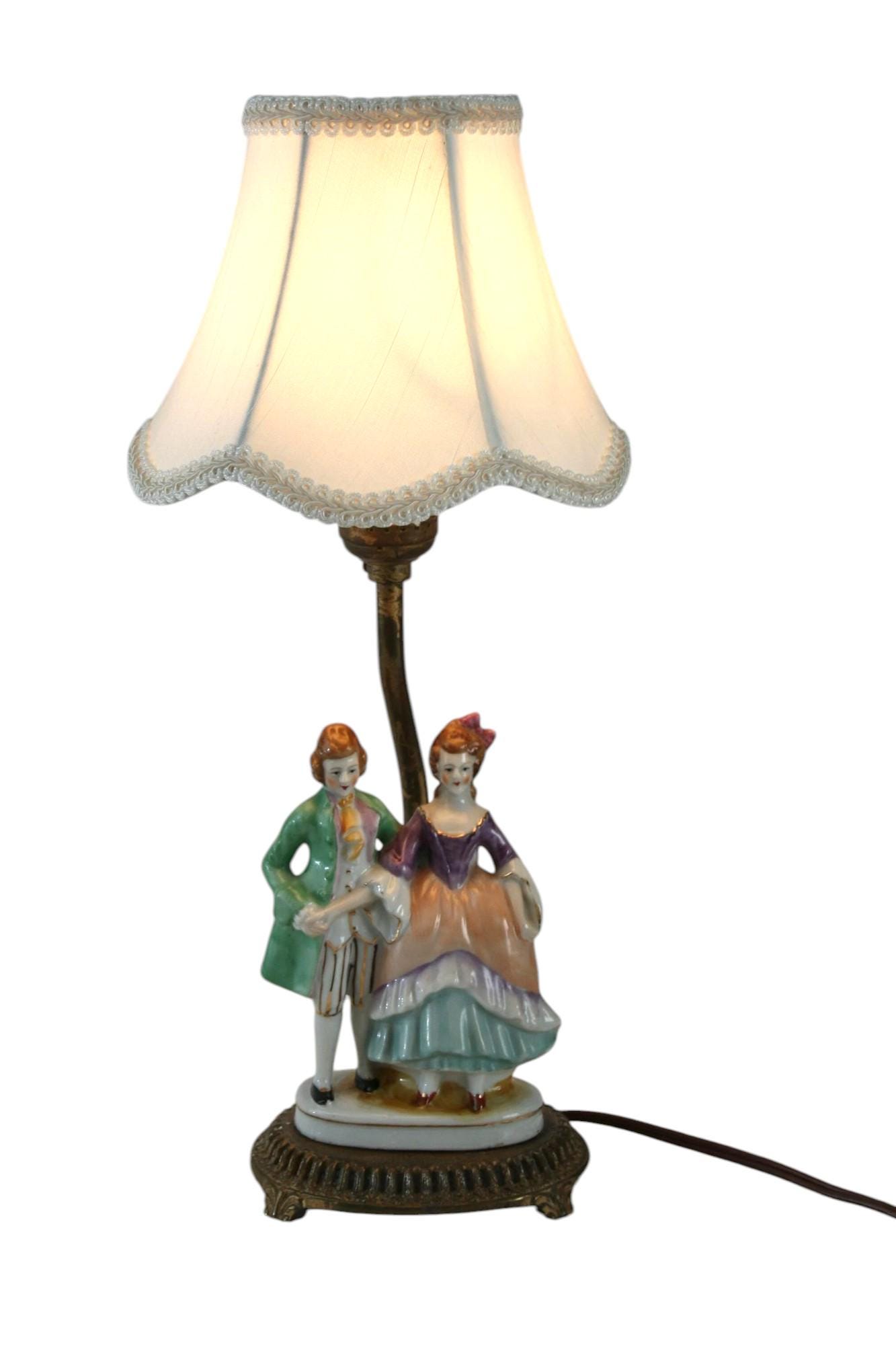 Vintage Figurine Table Lamp /antique Porcelain /ceramic, Victorian