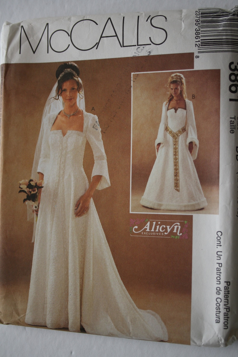 Bridal Gown Renaissance or Medieval Style Gown Evening or Wedding or Costume McCalls 3861 UNCUT Sewing Pattern