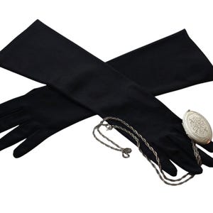 Feierliche Handschuhe DARK Blue - marineblau Abendgarderobe für Damen Größe Medium 16,5 lange Fingerhandschuhe marineblau Made in Canada von Kayser