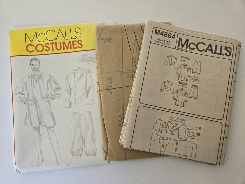 Mens COLONIAL COSTUME Pattern Jacket Shirt Pants Cap Mens Size S M L Xl