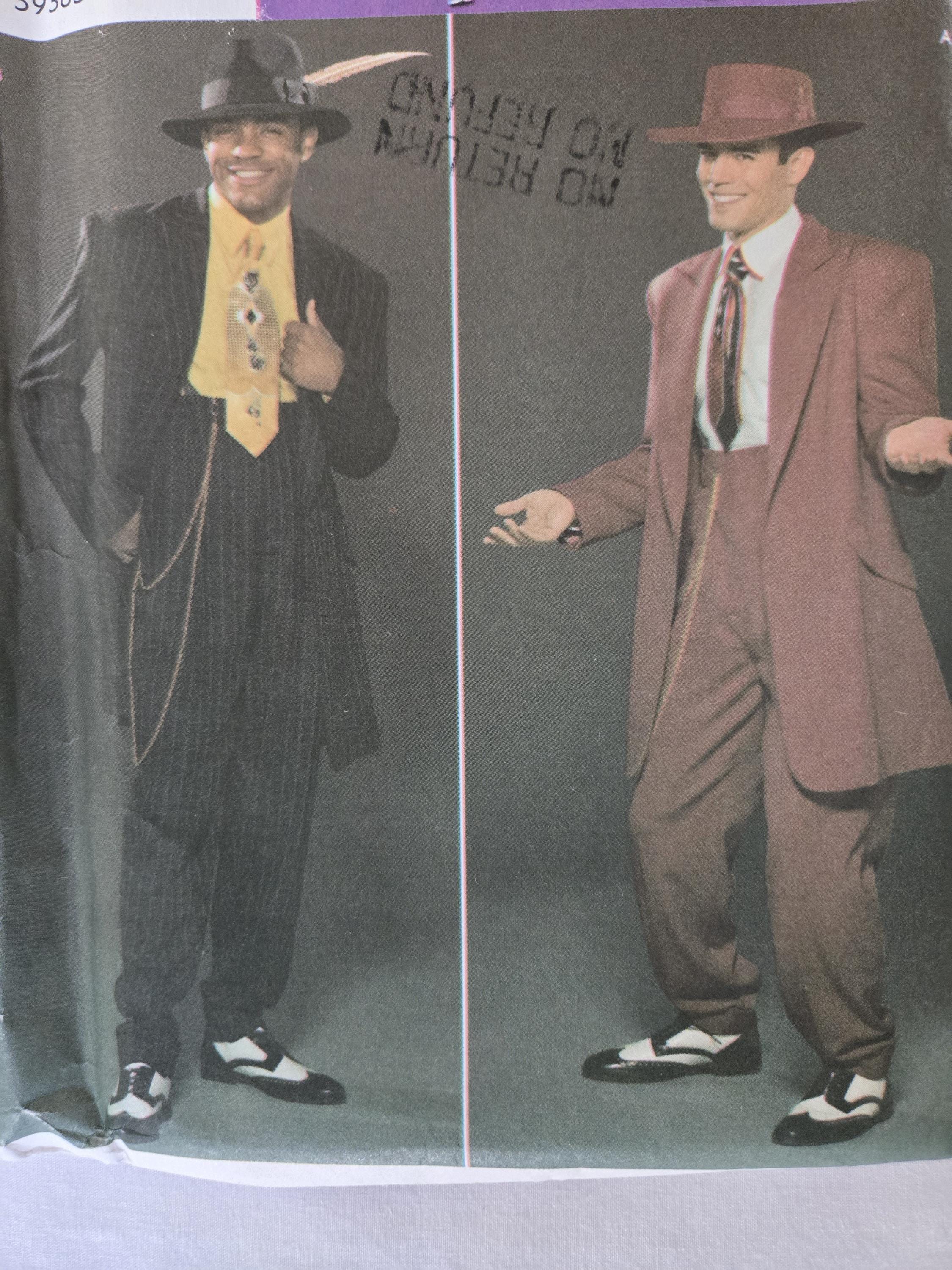 Mens ZOOT SUIT Costume Pattern Size 38 40 42 44 Adult Gangster