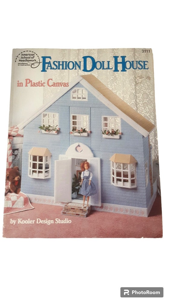 Fashion Doll House in Plastic Canvas Pattern Book. American School