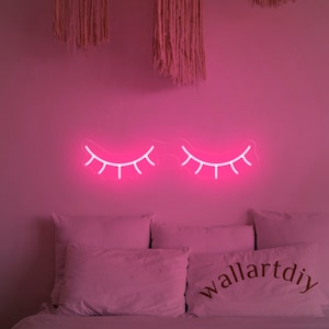Handmade Eyelash Neon Sign: Bedroom Lash Room Decor
