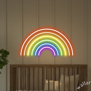 Handmade rainbow neon sign Bedroom rainbow wall light Neon night light Cute neon sign Gift idea for Kids