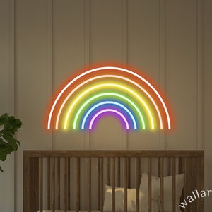 Handmade Rainbow Neon Sign: Kids Room Decor