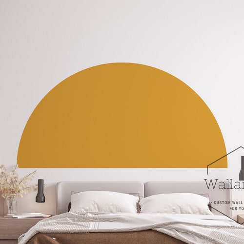 Minimal Wall Decal Half Circle Wall Art Half Sun Wall Sticker Etsy