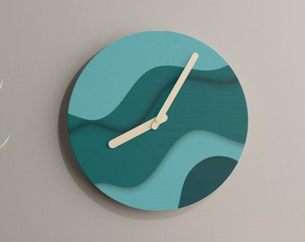 Kess InHouse Chickaprint Verdure Collage Green TealWall Clock 12 Diameter Kess InHouse Chickaprint Verdure Collage Green TealWall Clock 12 Diameter