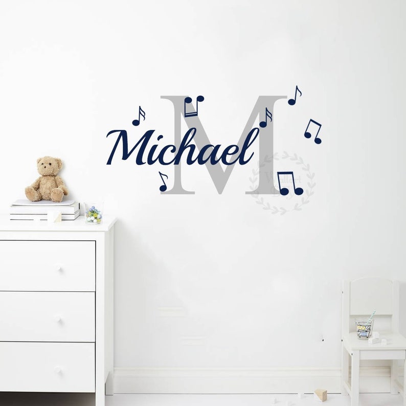 name wall decals music notes wall decal nursery wall mural | etsy