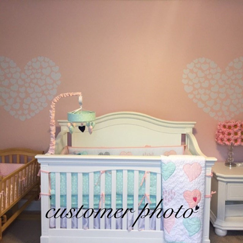Hearts Wall Decal Bedroom Wall Decals White Wall Decals Wall Etsy