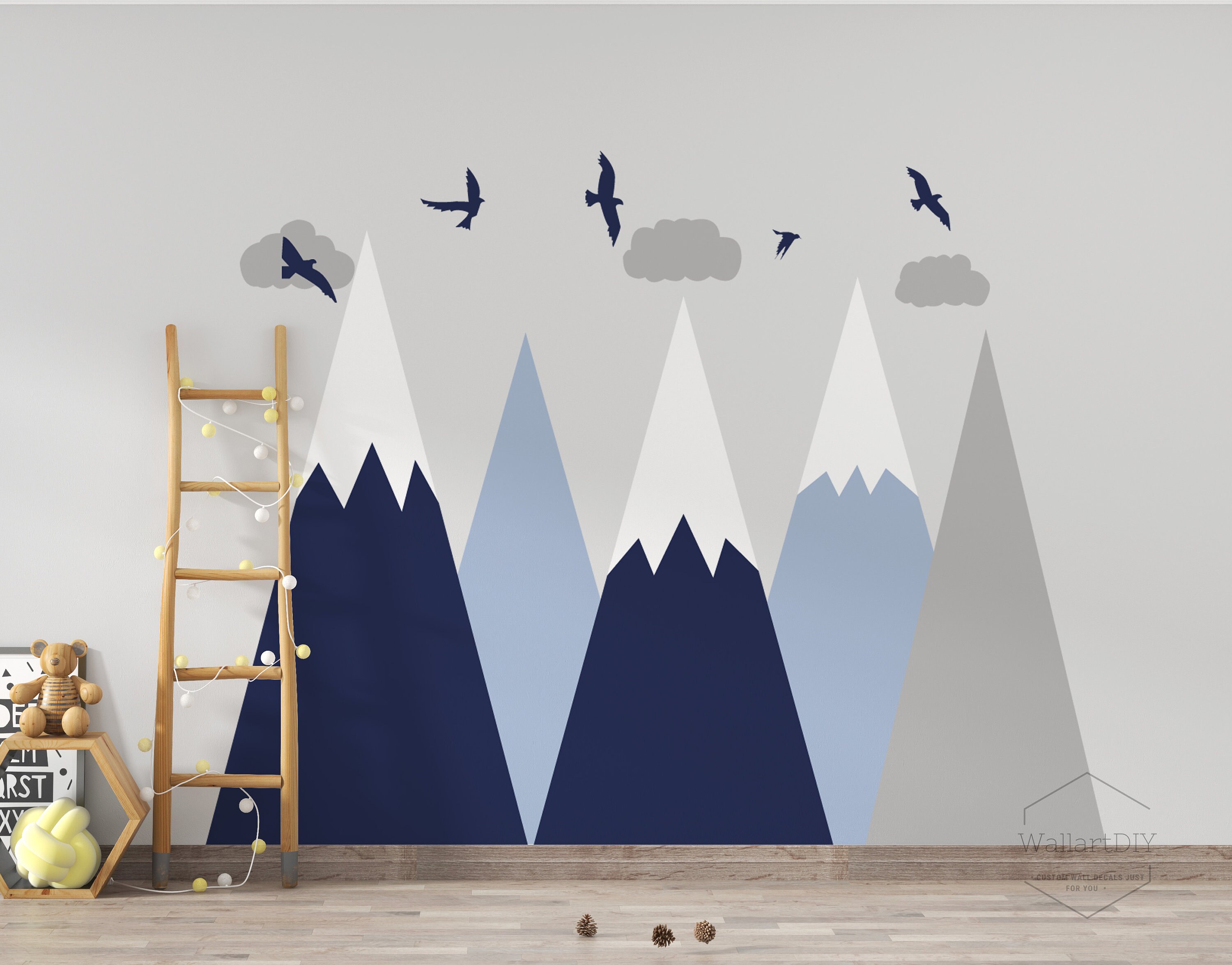 Mountains wall decal Kid's room mountains wall art Etsy