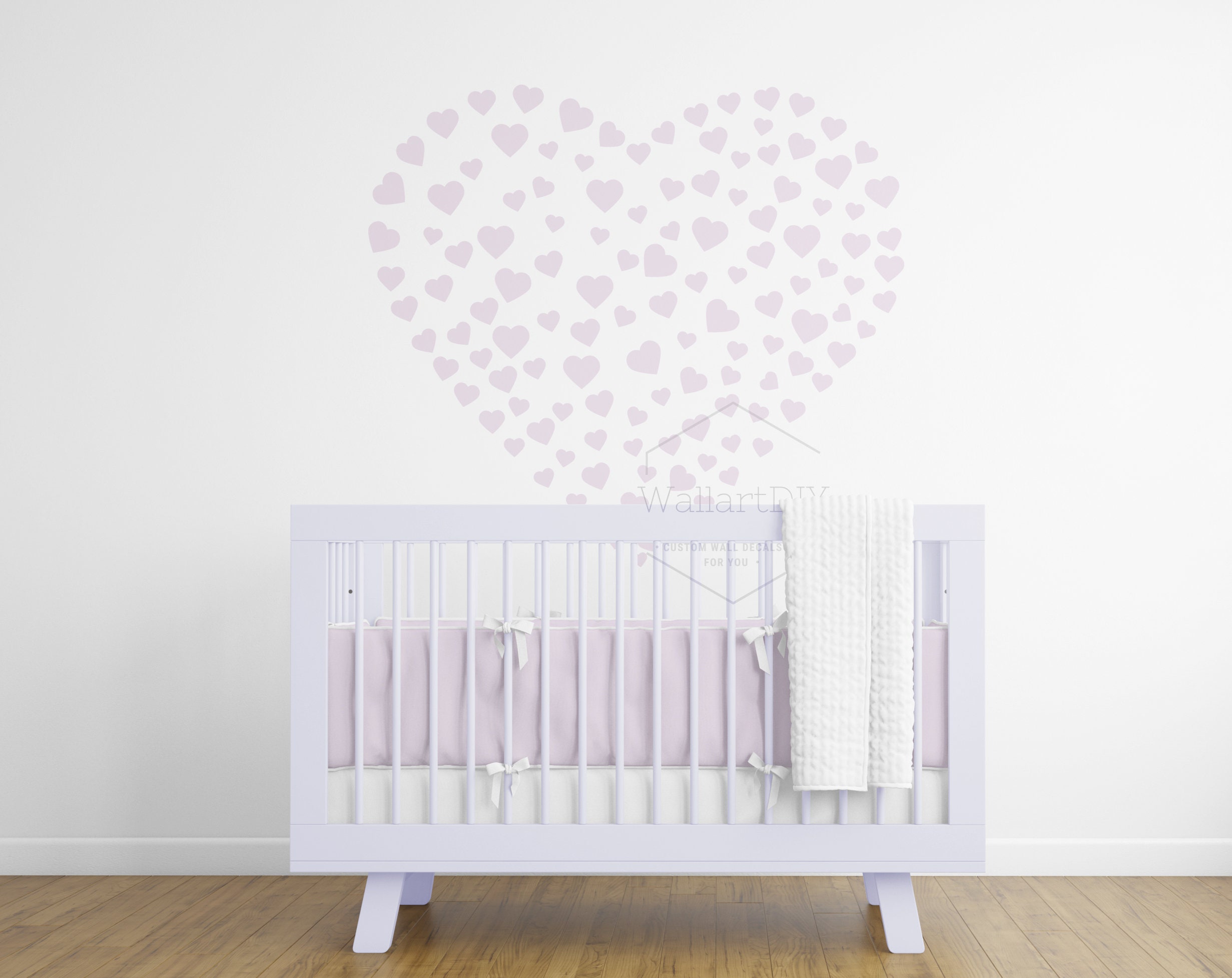 Hearts wall decal Bedroom wall decals White wall decals Wall Etsy