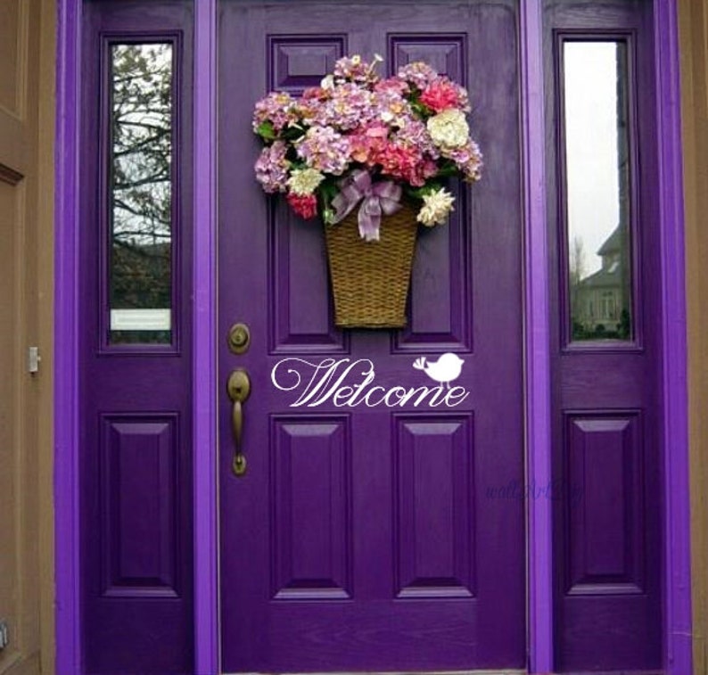 Front Door Decal Sticker Welcome With Image 0