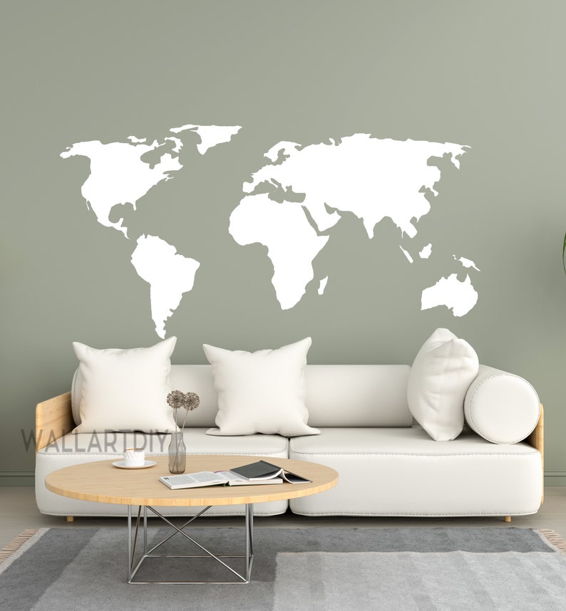 Vinyl World Map Wall Decal Large Mural Of The Sticker Custom White Decor 3 - World Wall Decal Vinyl World Map Wall Decal Large Mural Of The Sticker Custom White Decor 3 - World Wall Decal