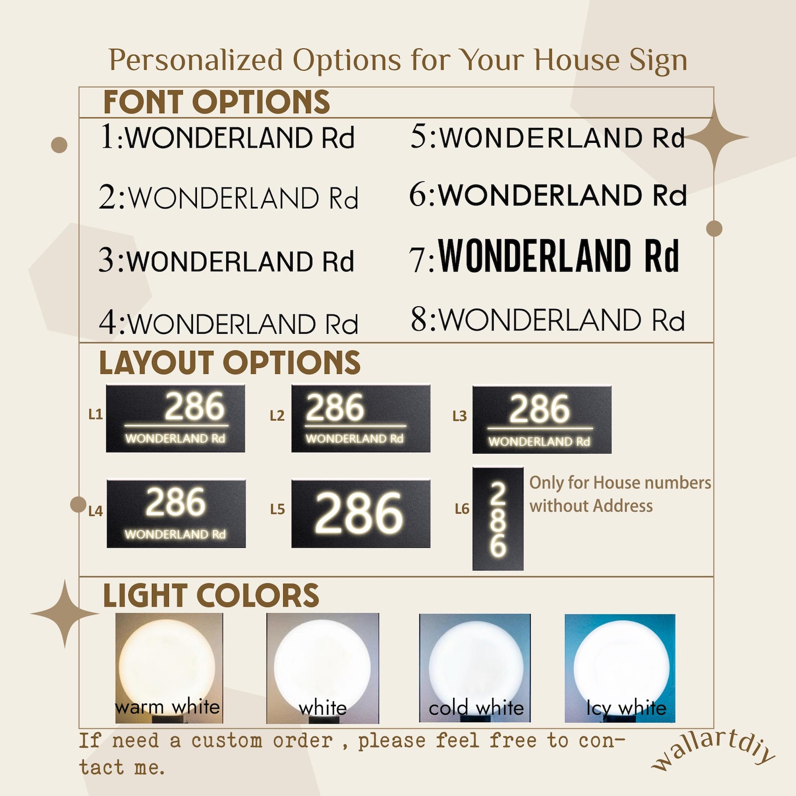 Backlit Metal LED House Number Sign Illuminated Address Plaque