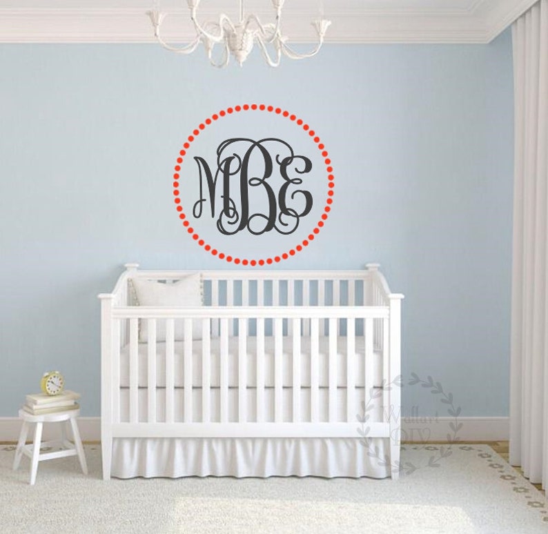 Monogram Wall Decals Sticker Nursery Decal Custom Stickers Personalized Monogrammed