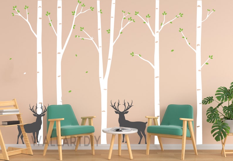 Birch Tree Wall Decals Large Forest Mural Vinyl - Forest Wall Mural Stickers Birch Tree Wall Decals Large Forest Mural Vinyl - Forest Wall Mural Stickers