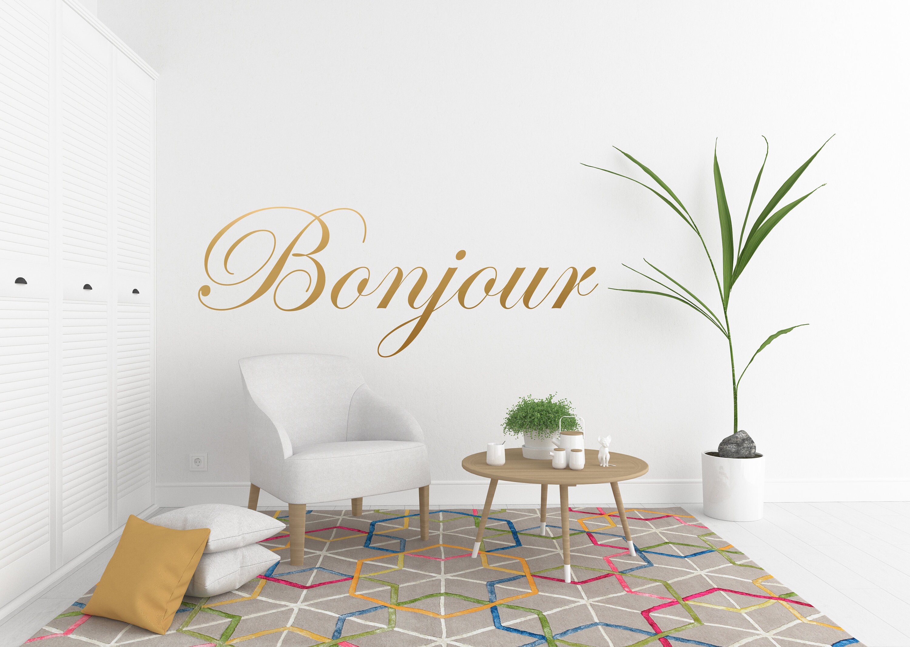24 x 24 ArtWall Ben Bonnards Bon Jour Removable Wall Art Mural 24 x 24 ArtWall Ben Bonnards Bon Jour Removable Wall Art Mural