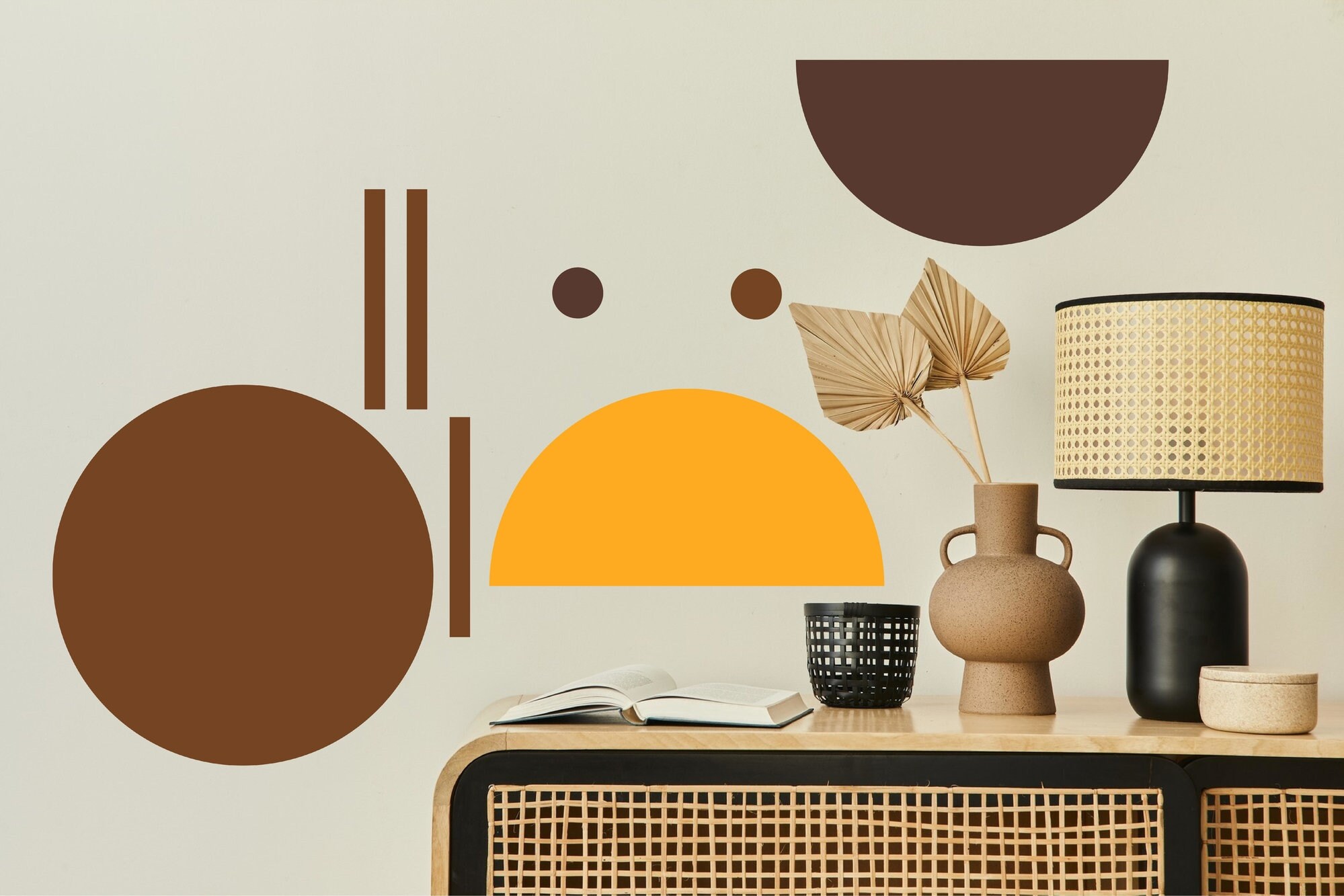 Minimal wall decal Circles wall art Half circle wall sticker Etsy