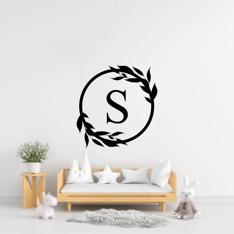 Monogram Wall Decals Initials Wall Sticker Monogram Wall Etsy