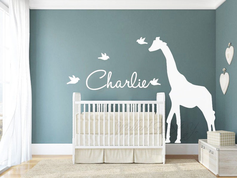 giraffe wall decals nursery wall decal white wall stickers | etsy