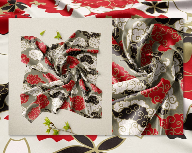 Japanese Scrapbook Cherry Blossom Digital Paper Japanese Paper Etsy