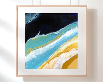 Abstract Ocean Wave Square Print: Coastal Seascape Art (Digital Download, from the Original Artwork JPEG File)