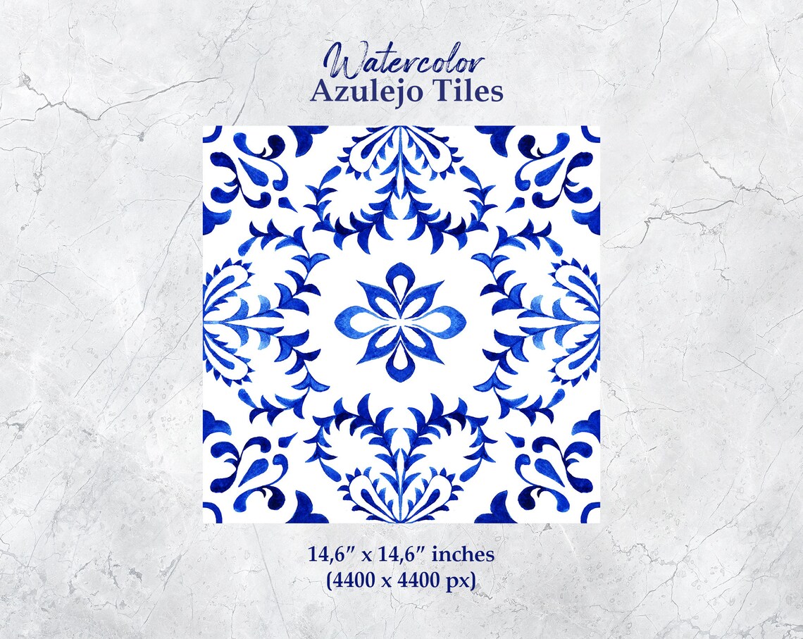 Spanish Tiles Digital Print SET4. Tile Stencil Stickers Etsy