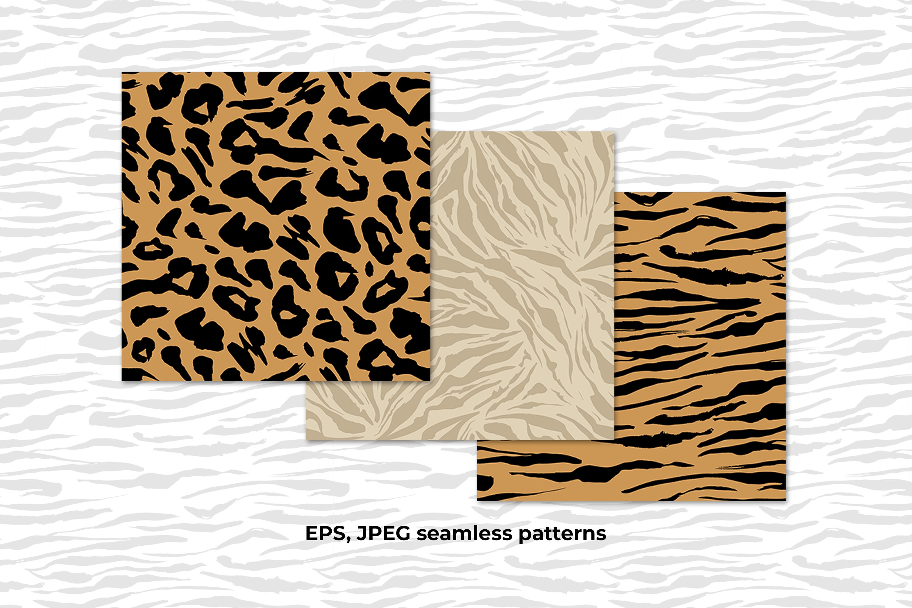 Safari Animal Print Digital Paper: Seamless Patterns Vector Bundle ...