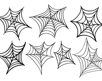 Halloween Spiderweb PNG Clipart Hand Drawn Doodles, Design Elements Digital Download. Graphics for Party