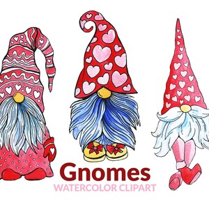 Valentine kabouter aquarel clipart png. Love Hearts-hoed. Commercieel gebruik, digitale download voor sublimatieontwerp of transparante stickers