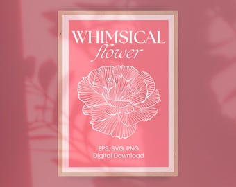 Coquette Rose Flower SVG: Romantic Wedding Clipart Digital Download