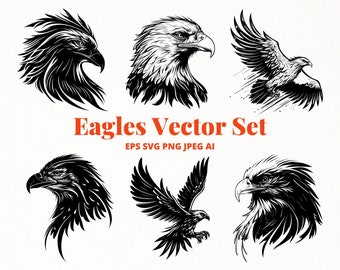 Eagle SVG Bundle Eagles SVG Bird Clipart for Wall Art, Decal. Vector ...