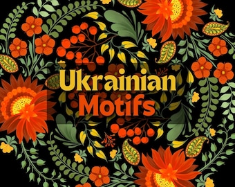 Ukrainian Motifs Digital Download PNG Clipart for Sublimation Design Elements