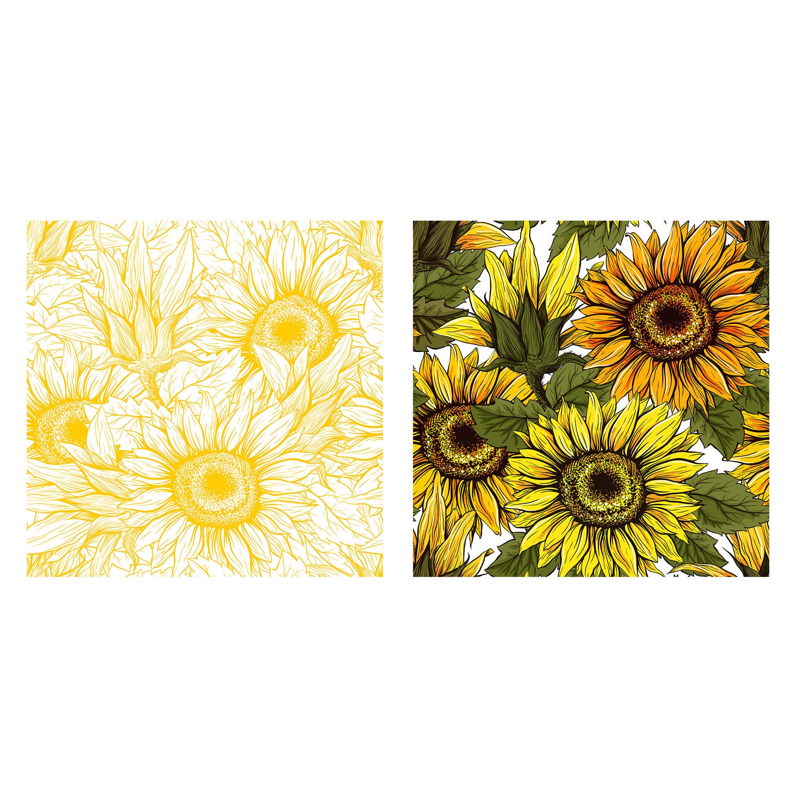 Sunflower Digital Paper Pack Thanksgiving Autumn Digital Paper Floral ...