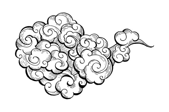 Chinese Cloud Cut Out Element PNG & SVG Design For T-Shirts