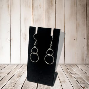 Handmade | Sterling Silver | Double Hoop Dangle Earrings | Lightweight and Elegant Jewelry Gift