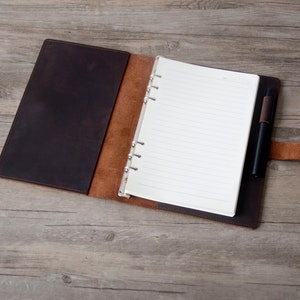 Size A5 / A6 Leather Refillable Planner Binder,A5 Binder Planner,6 ring Refillable,travelers Journal, sketchbook, Mother&#39;s Day gift