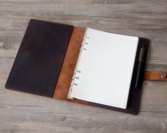 Size A5 / A6 Leather Refillable Planner Binder,A5 Binder Planner,6 ring Refillable,travelers Journal, sketchbook, Mother's Day gift