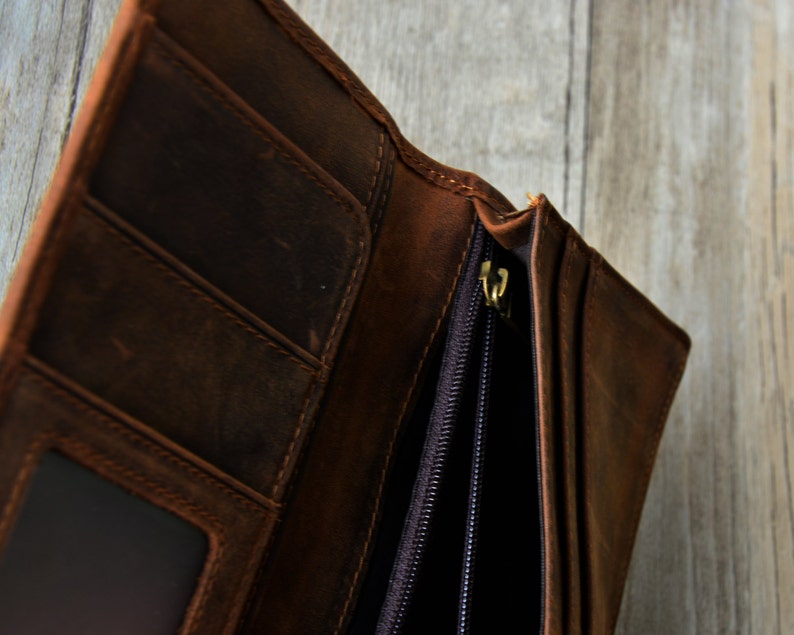 Personalized Leather Wallet.monogram Walletmen's Leather Etsy