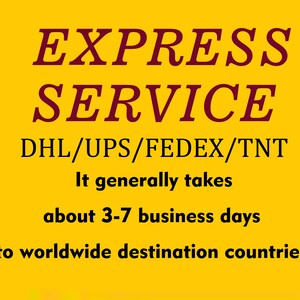 Expedited express service- around 3-7 business days to the US and main destination countries