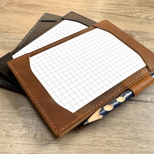 Personalized 3x5 Index Card Holder,leather notepad,card holder,leather jotter holder,index card pocket jotter,small pocket jotter