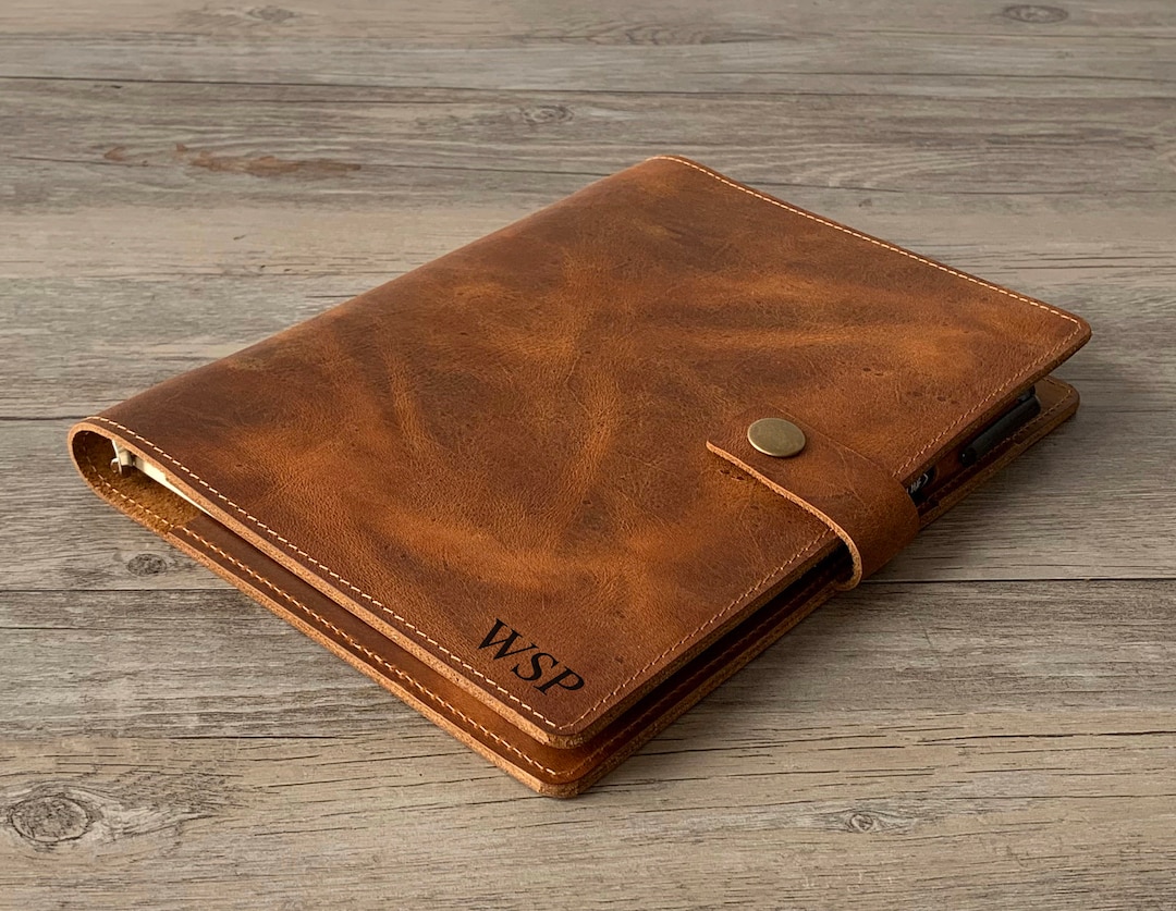 Personalized A5 / A6 Leather Organizer Binder Planner,6 Ring Refillable ...